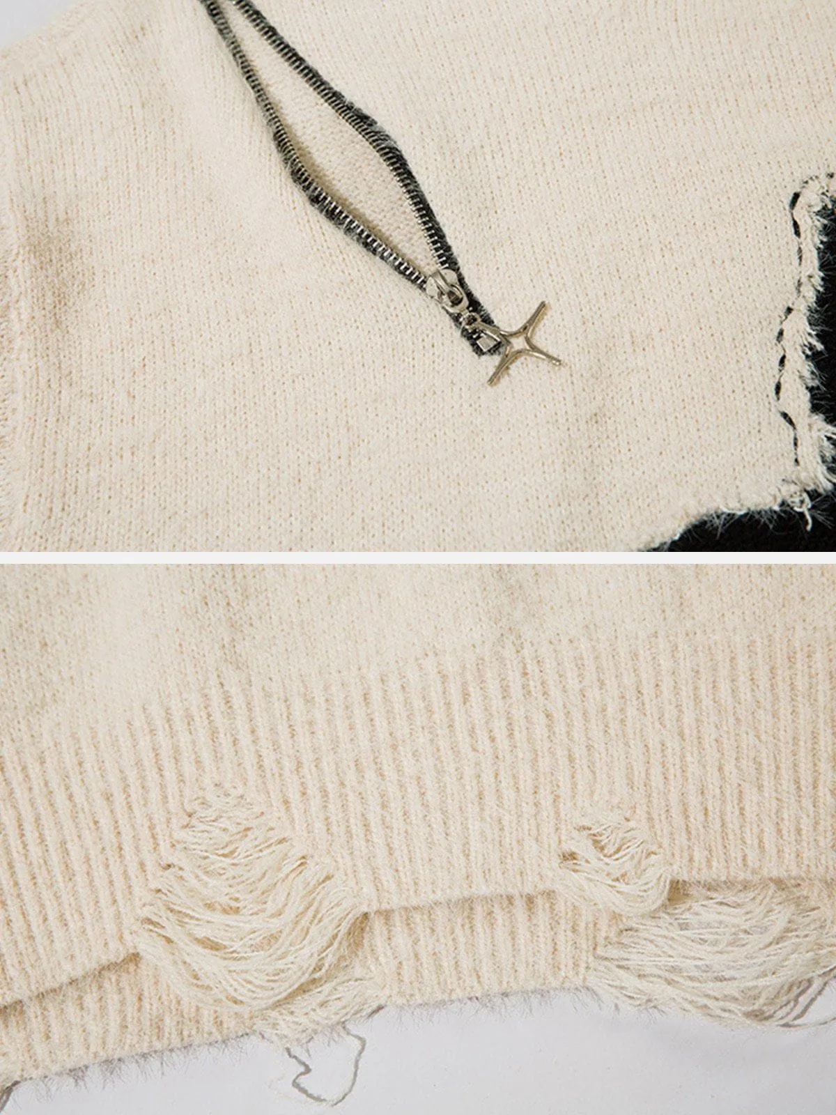 Aelfric Eden Diamond Star Zip Decoration Sweater