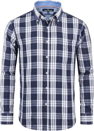 Alimens & Gentle Men's Plaid Button Down Shirts Cotton Long Sleeve Dress Shirts Regular Fit Gingham Shirts