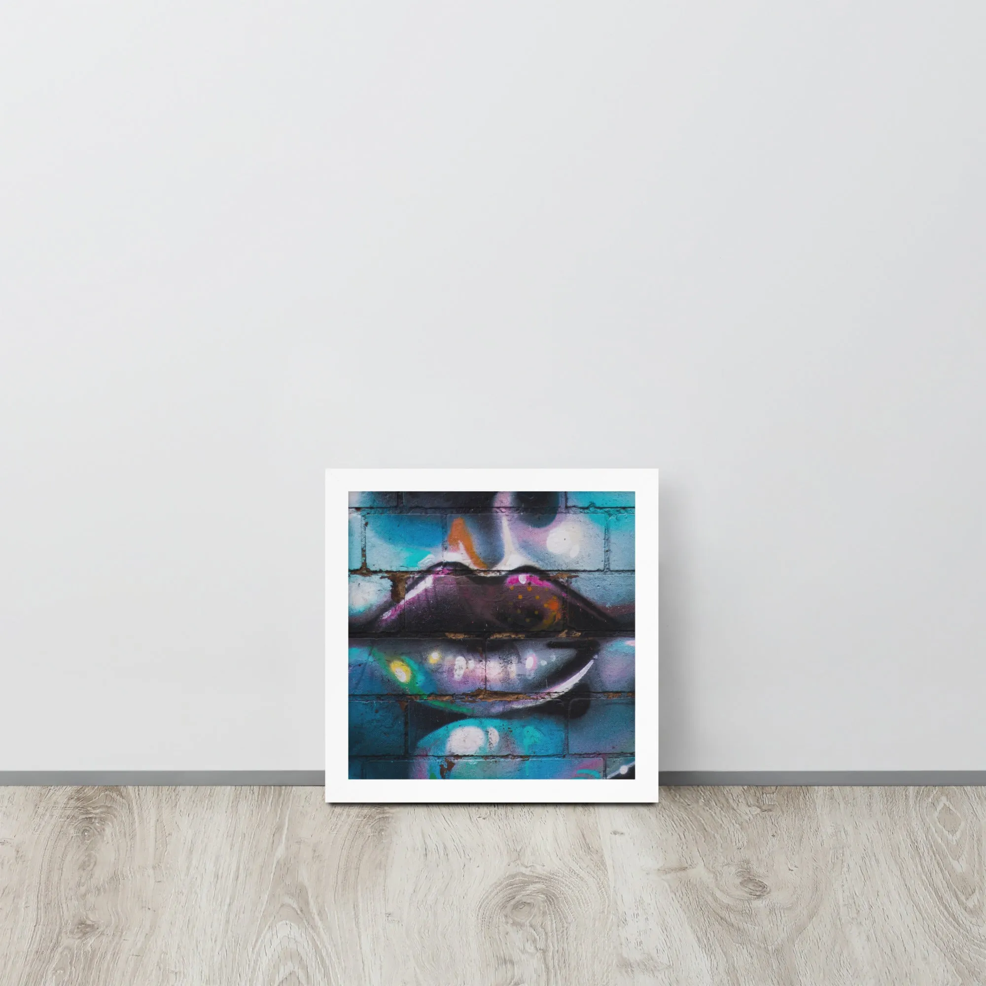Colorful Graffiti Lips Framed poster
