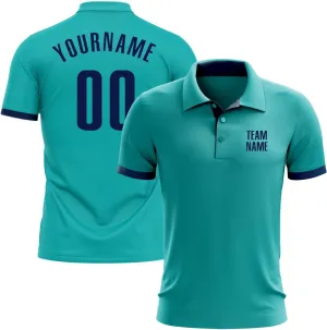 Custom Polo Darts Bowling Golf Shirts for Men Women Youth, Aqua Personalized Polo Shirts Printed Name Number Logo