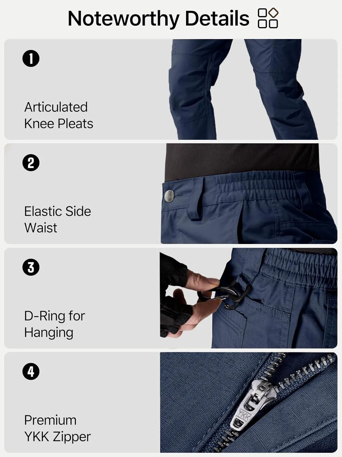 FREE SOLDIER Men's Cargo Pants Water Resistant Ripstop Tactical Pants for Men Work Pants Lightweight Outdoor Hiking Pants Men