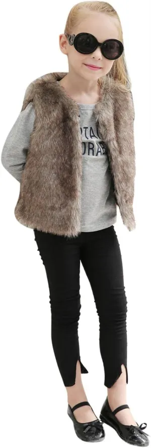 Kids Baby Girls Winter Warm Faux Fur Fleece Coat Jacket Warm Outwear Thicken Pocket Baby Girl Clothes Outfit
