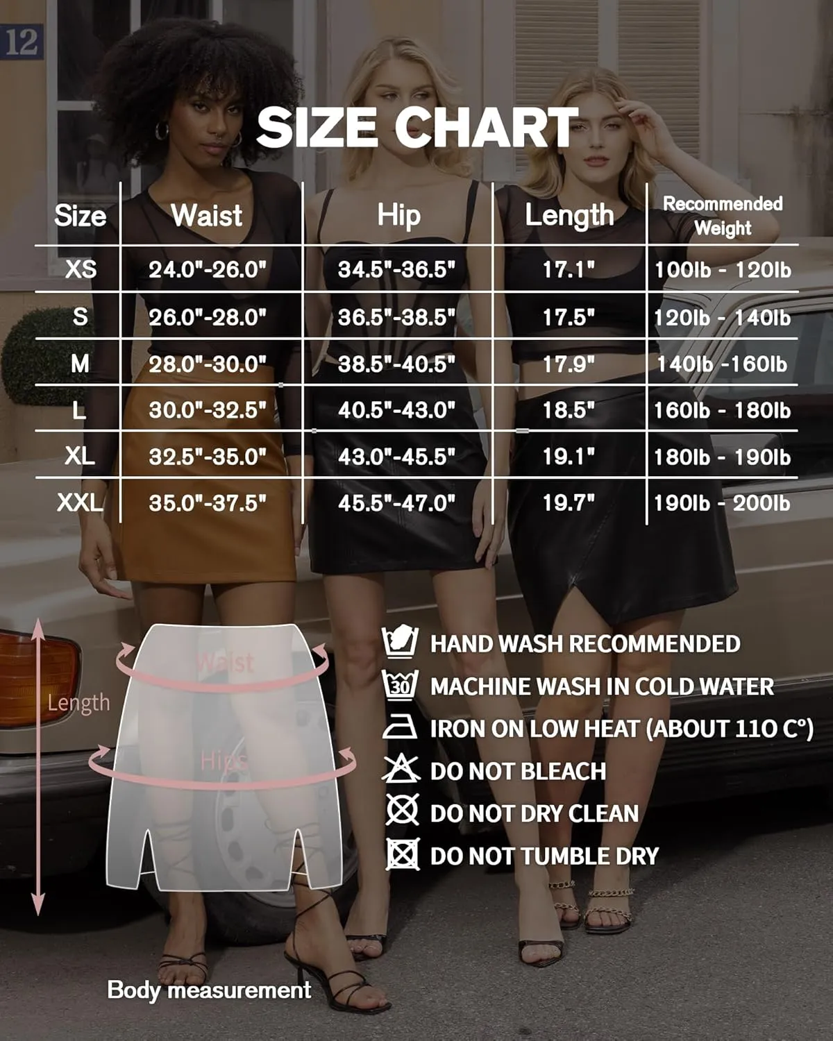 MANGOPOP Women Basic High Waisted Mini Short Pencil Bodycon Faux Leather Skirt