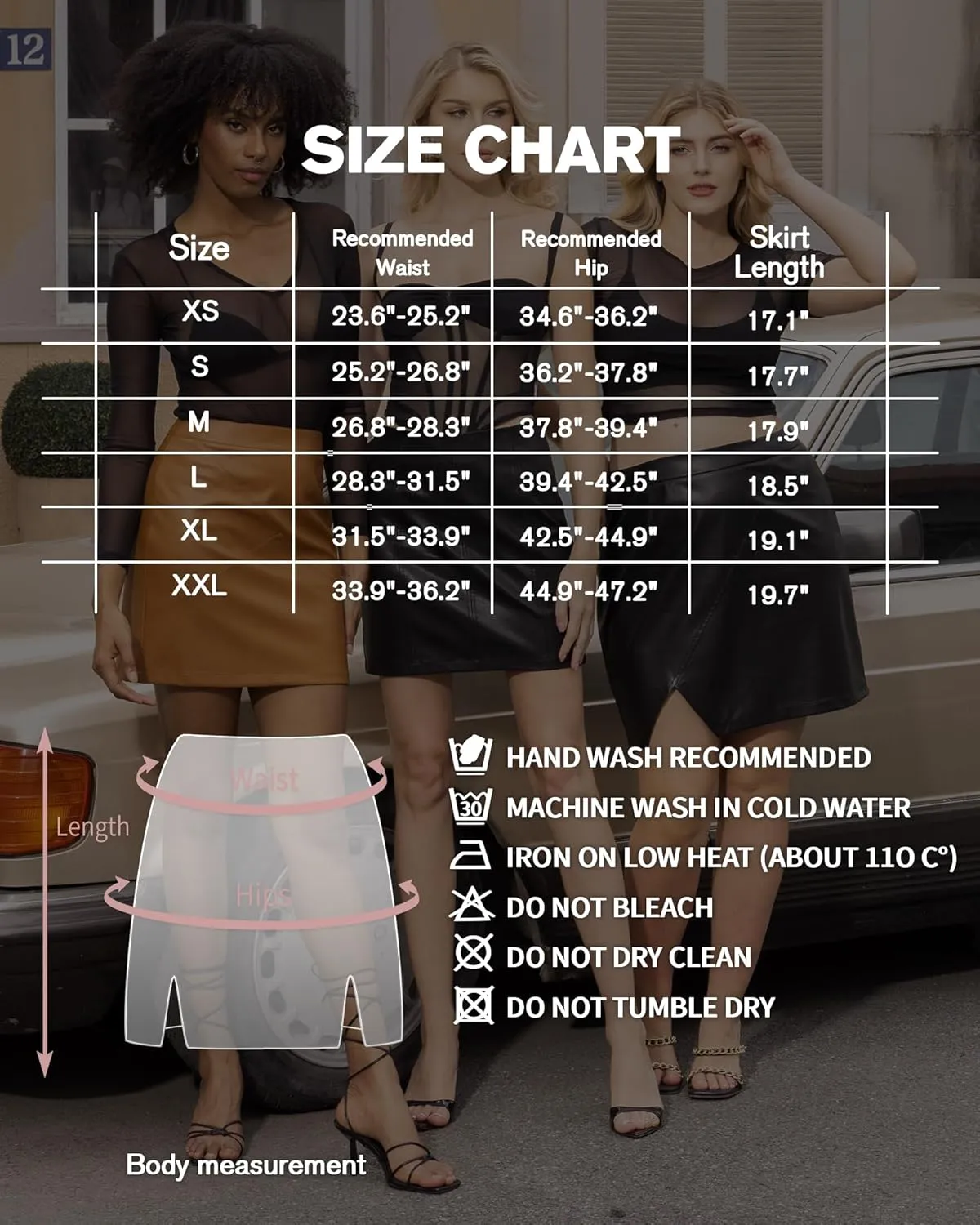 MANGOPOP Women Basic High Waisted Mini Short Pencil Bodycon Faux Leather Skirt