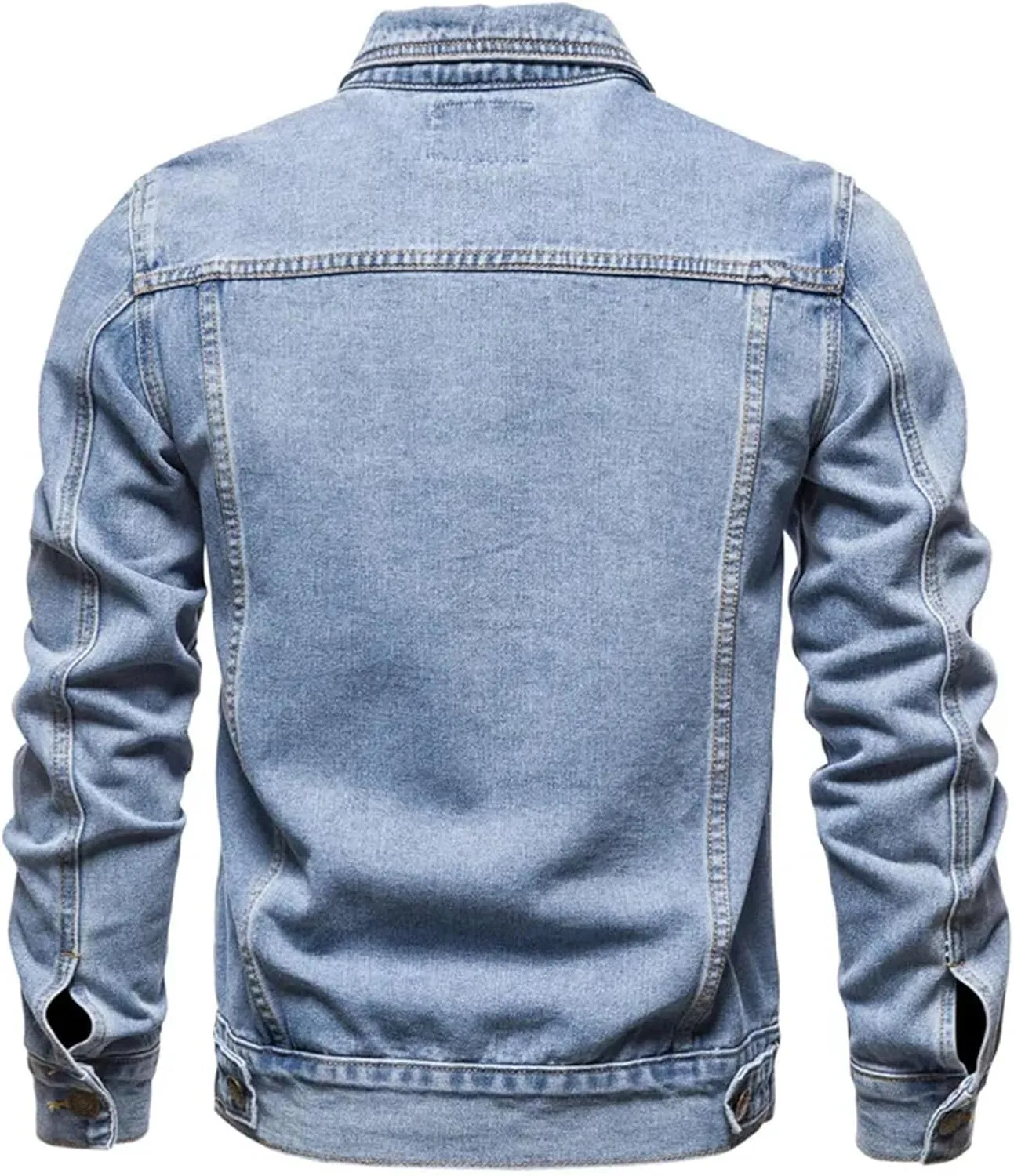 Men's Motorcycle Vintage Denim Jacket Men Casual Jeans Jackets Slim Fit Stretch Trucker Coats
