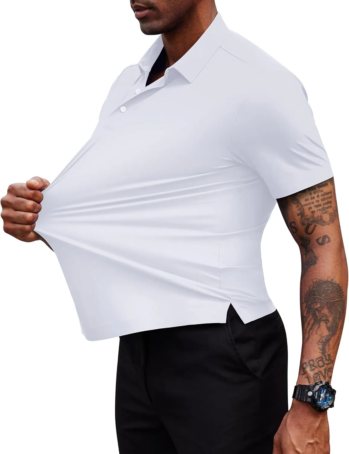 Mens Polo Shirts Short Sleeve Stretch Golf Polo Shirts Dry Fit Polo T Shirts for Men Golf Shirts Tennis Polo