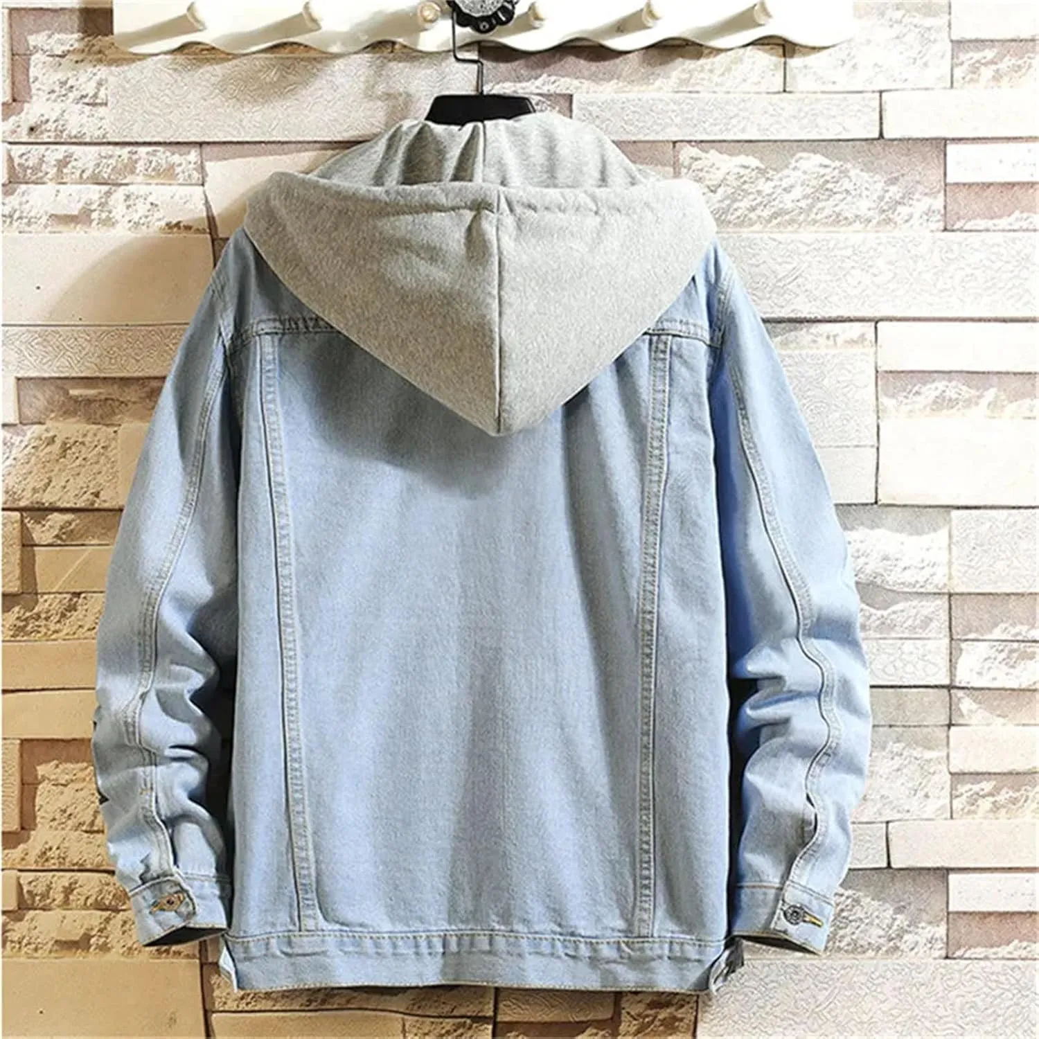 Men's Slim Fit Stretch Denim Jacket Men Classic Vintage Jean Jacket Outerwear Casual Trucker Coat
