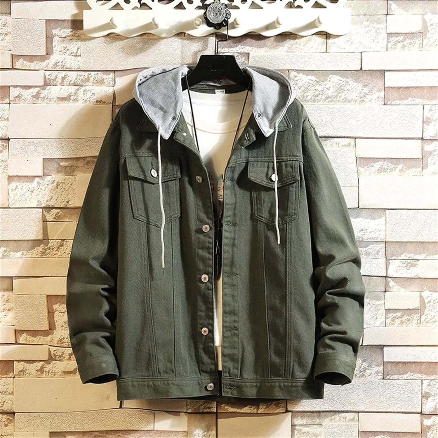 Men's Slim Fit Stretch Denim Jacket Men Classic Vintage Jean Jacket Outerwear Casual Trucker Coat
