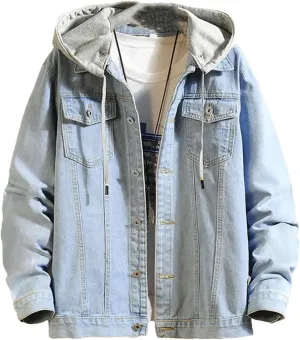 Men's Slim Fit Stretch Denim Jacket Men Classic Vintage Jean Jacket Outerwear Casual Trucker Coat