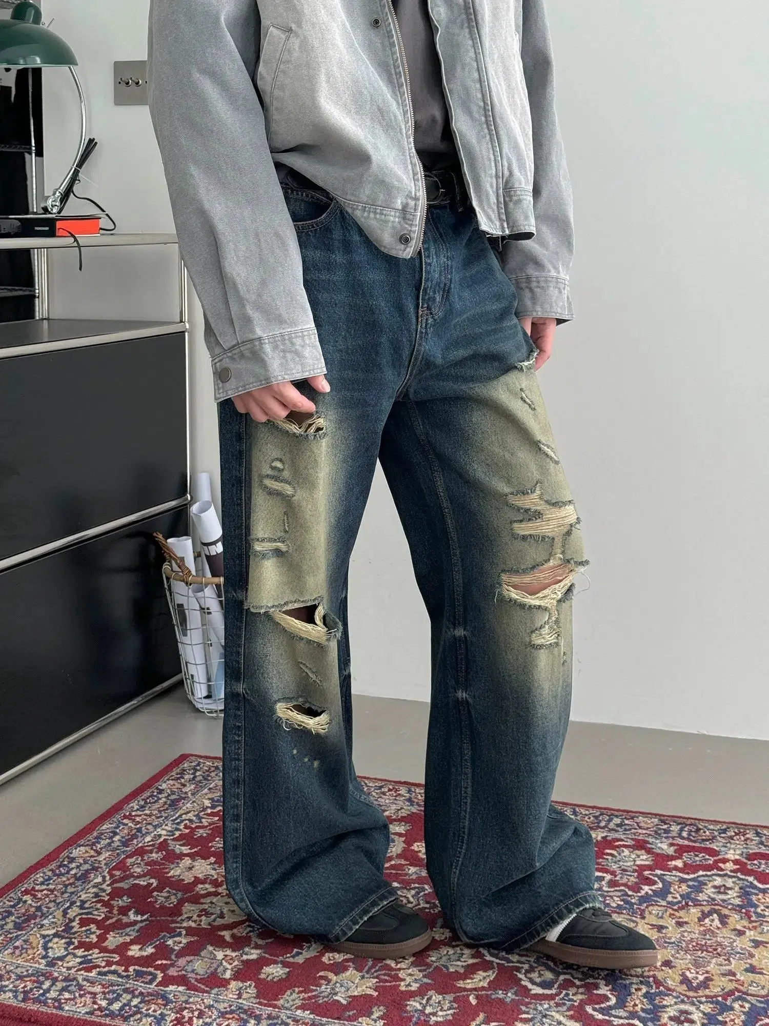 Nine Gradient Fade Ripped Jeans