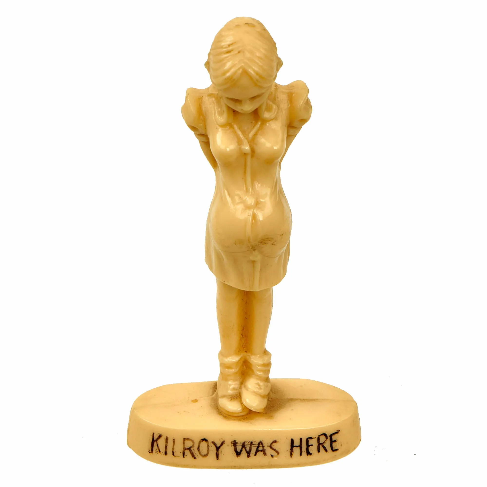 Original U.S. WWII Era “KilRoy Was Here” Small Pregnant Figurine by Hartland Plastics