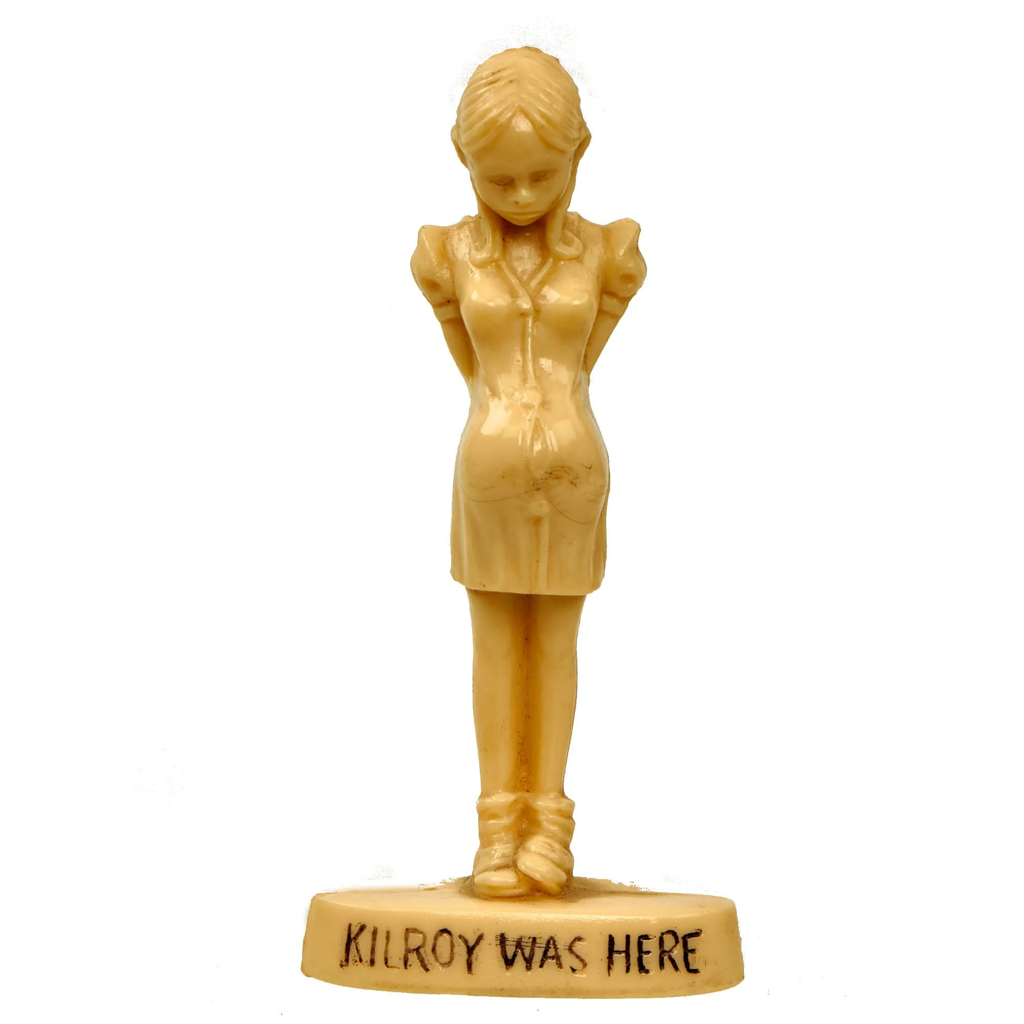 Original U.S. WWII Era “KilRoy Was Here” Small Pregnant Figurine by Hartland Plastics