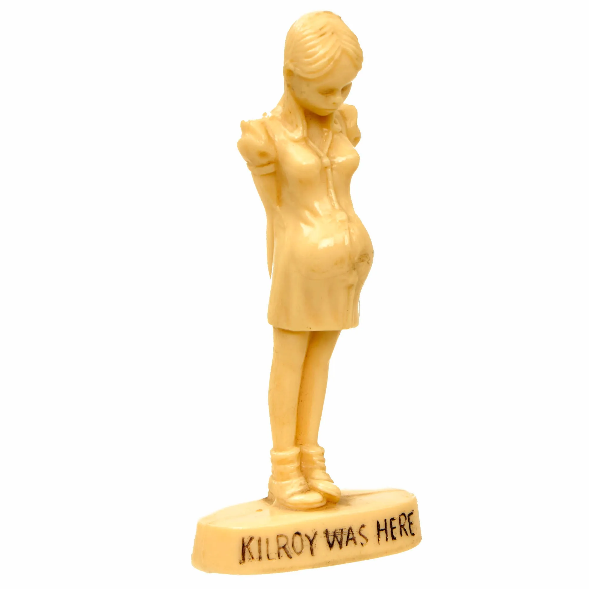 Original U.S. WWII Era “KilRoy Was Here” Small Pregnant Figurine by Hartland Plastics
