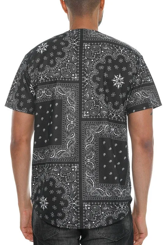 TEEK - Bandana Print Baseball Jersey