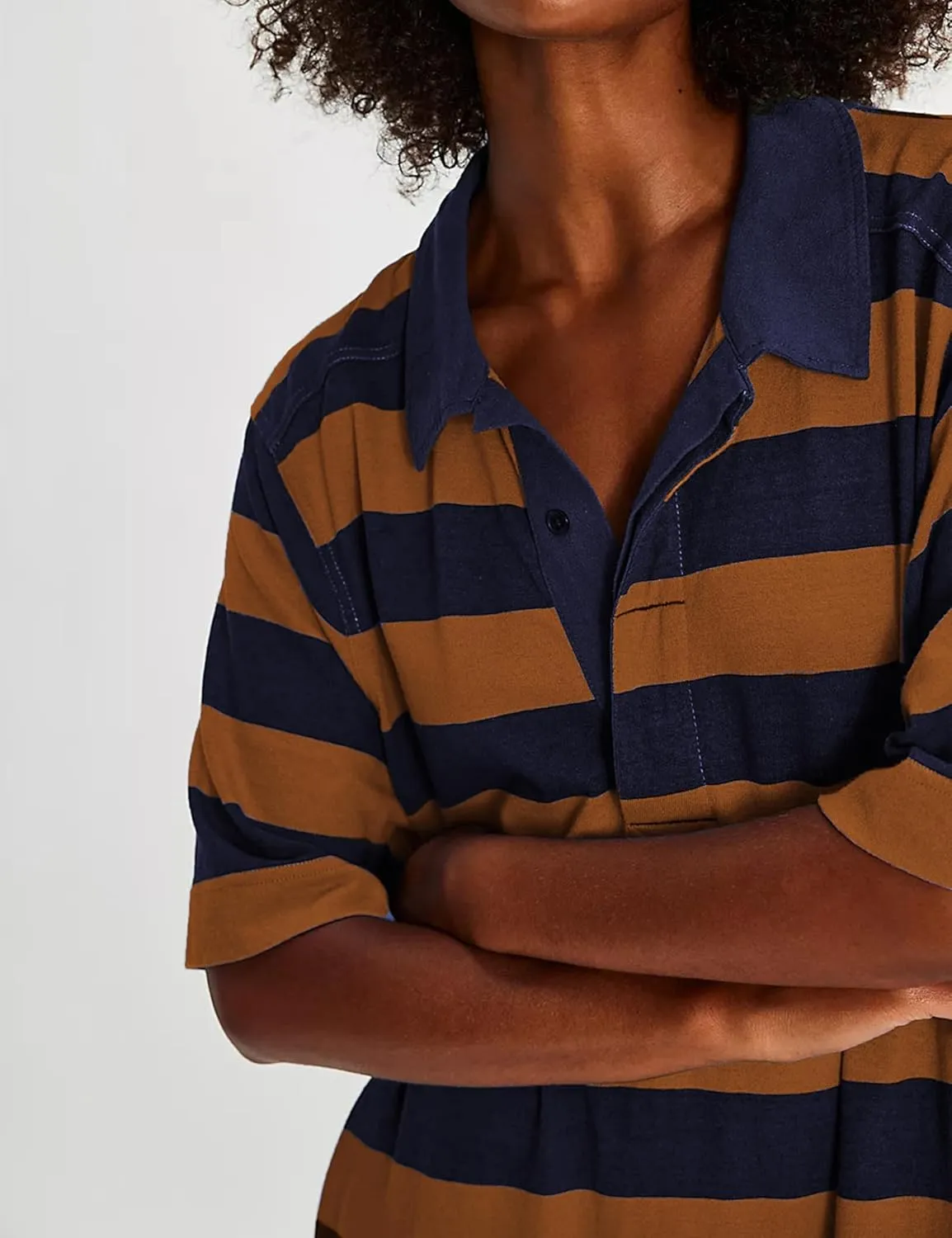 Womens Striped Shirt Dress Short Sleeve Pleated Color Block Sweatshirt Lapel Button Down Mini Dresses